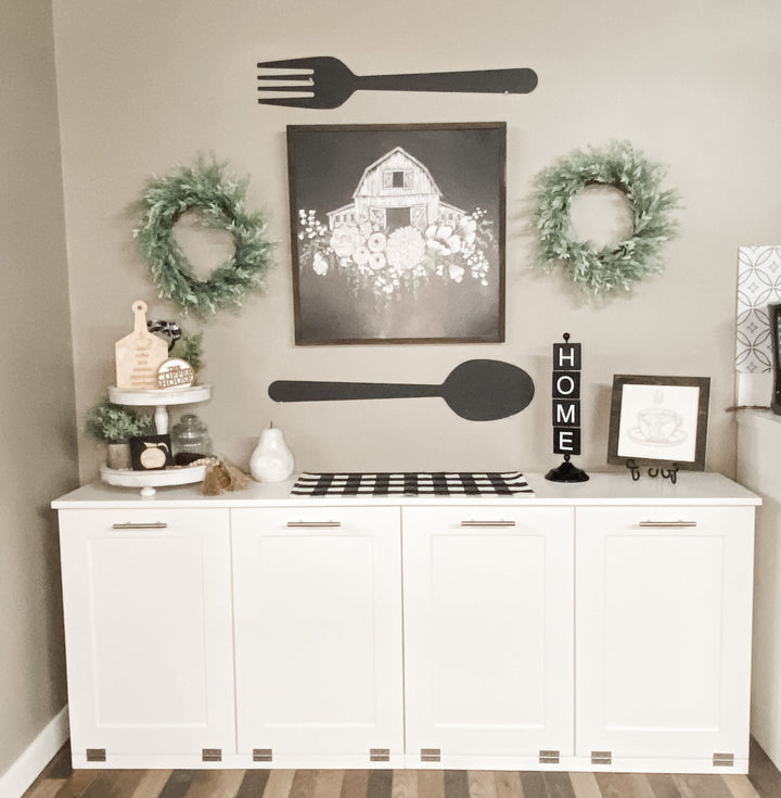 Quad trash cabinet in white