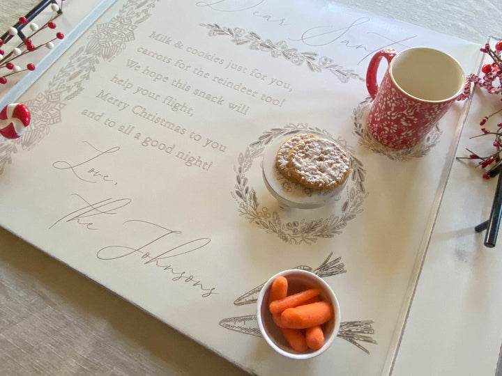 Christmas Eve ottoman tray - personalized