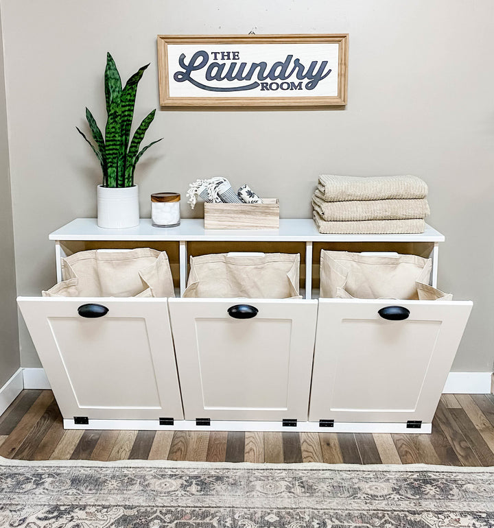 Triple laundry in white