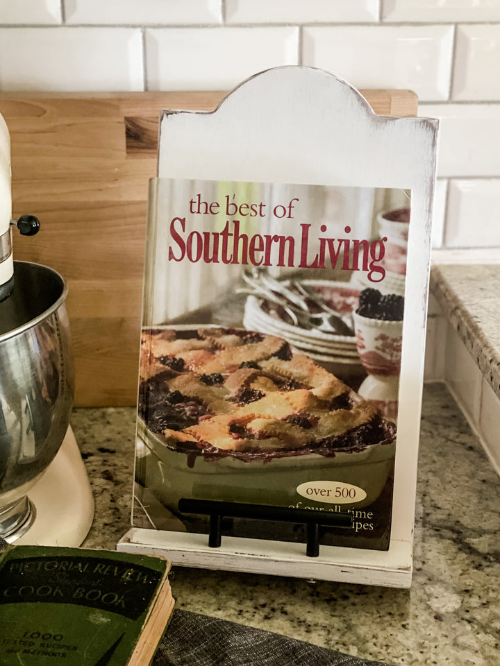 Farmhouse style cookbook holder