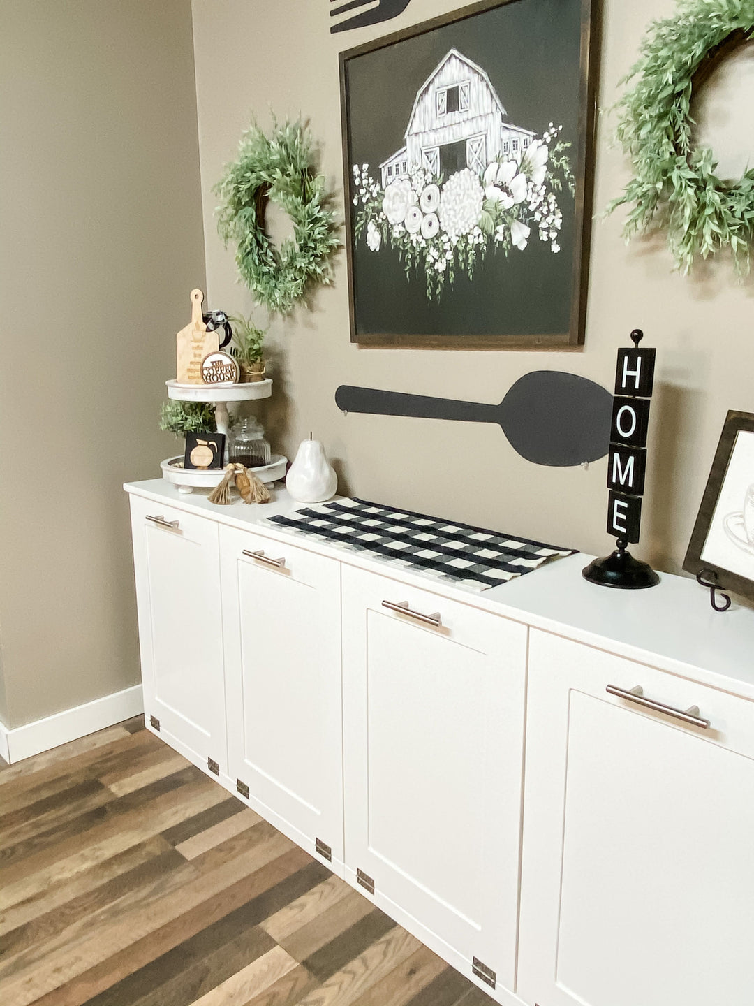 Quad trash cabinet in white