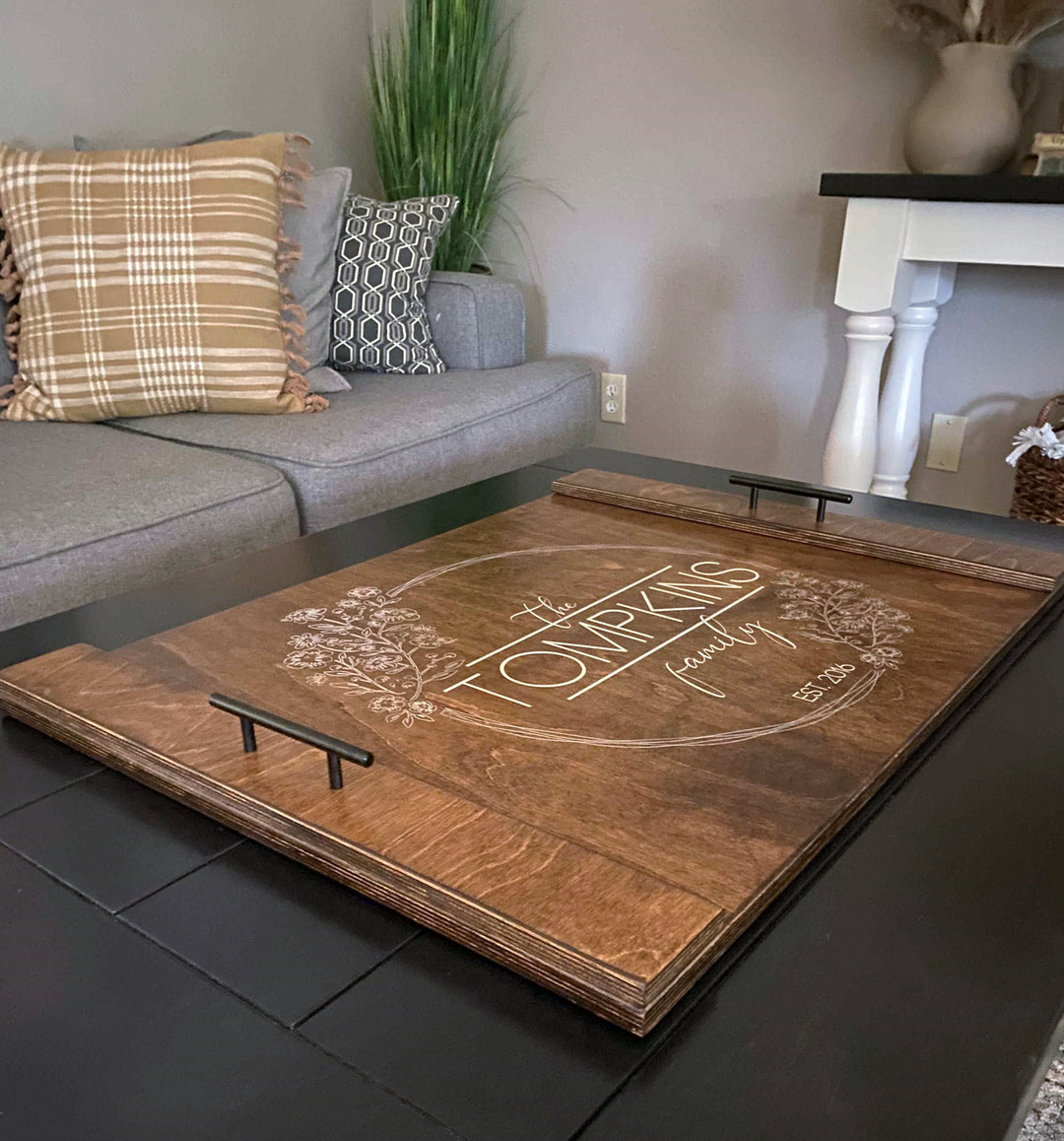 Personalized ottoman tray
