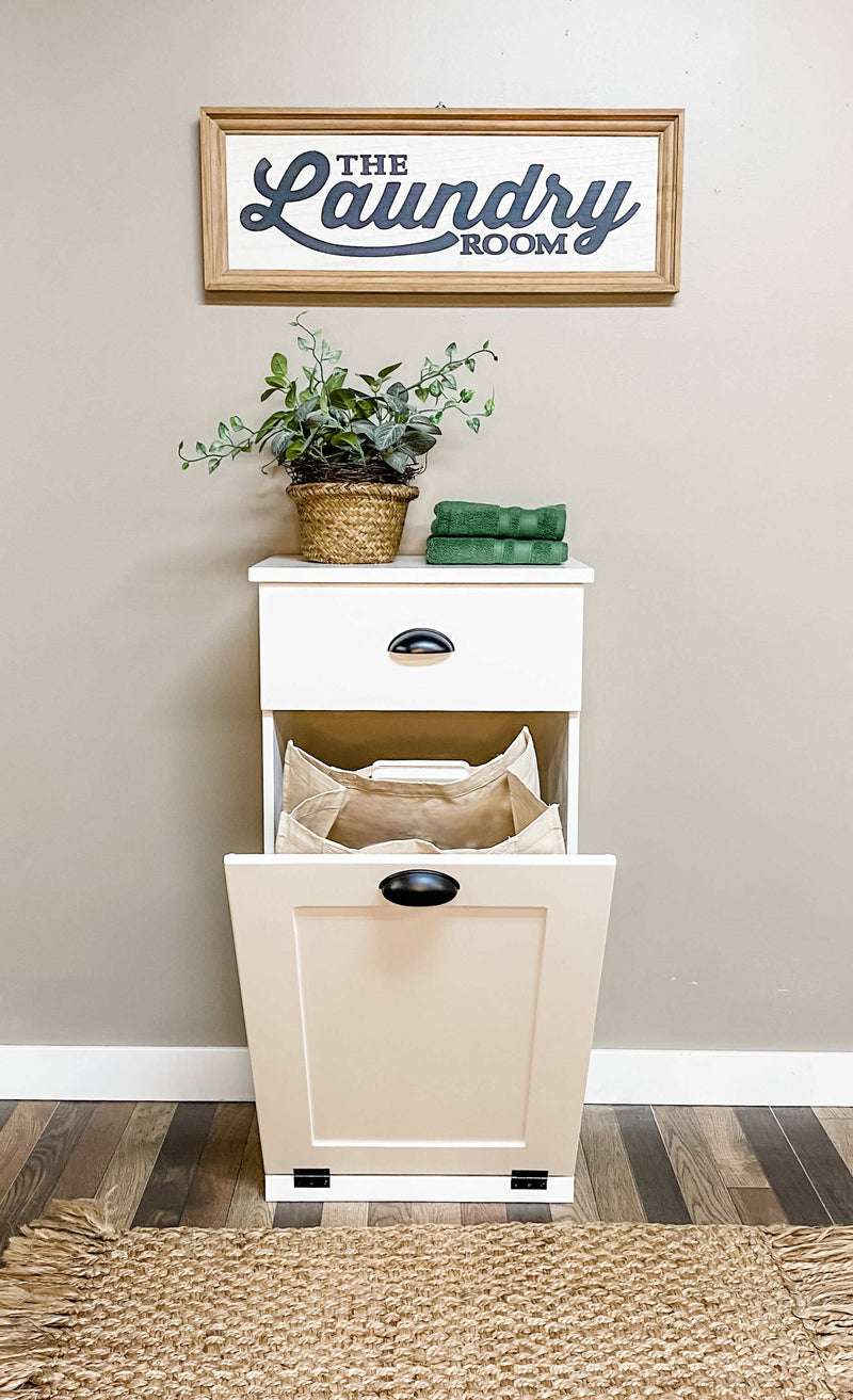 Sinclair Laundry with a Storage Drawer in White