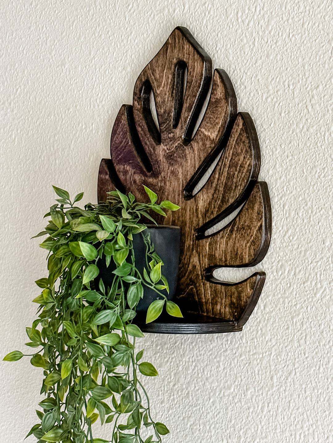 Monstera leaf shelf